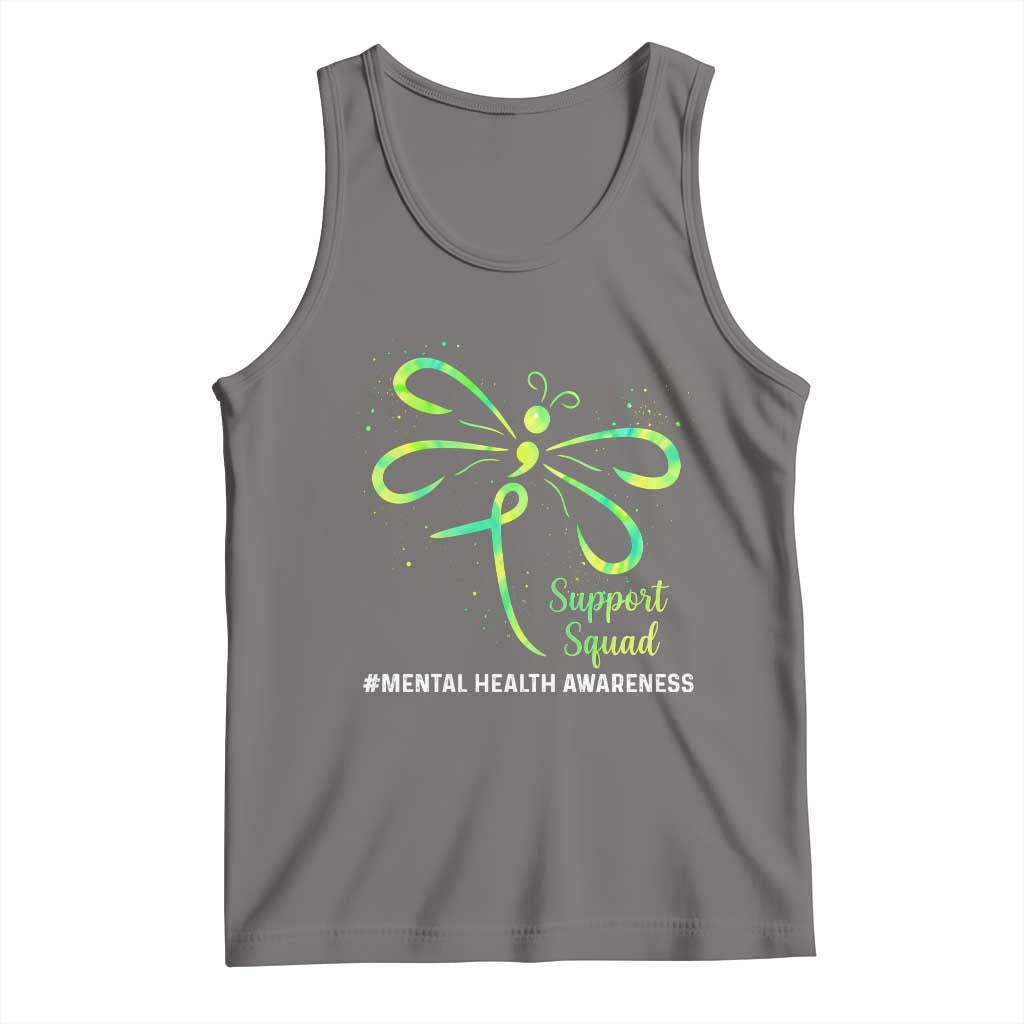Mental Health Awarenes Tank Top Support Squad Green Ribbon TS14 Deep Heather Print Your Wear