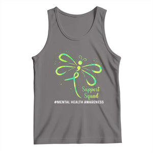 Mental Health Awarenes Tank Top Support Squad Green Ribbon TS14 Deep Heather Print Your Wear