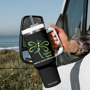Mental Health Awarenes Tumbler With Handle Support Squad Green Ribbon TS14 Print Your Wear