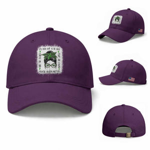 Mental Health Matters Baseball Cap Messy Bun Green Ribbon Support TS14 Baseball Cap Universal Fit Purple Print Your Wear