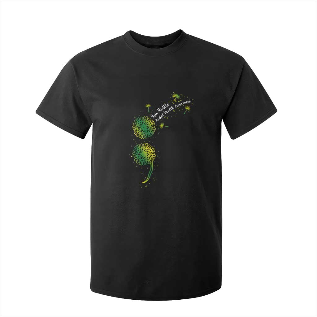 Mental Health Awarenes T Shirt For Kid Semicolon Dandelion You Matter TS14 Black Print Your Wear