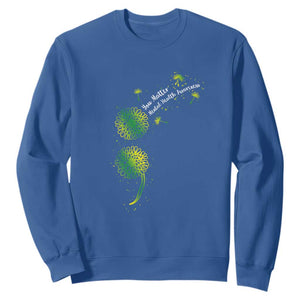 Mental Health Awarenes Sweatshirt Semicolon Dandelion You Matter TS14 Royal Blue Print Your Wear