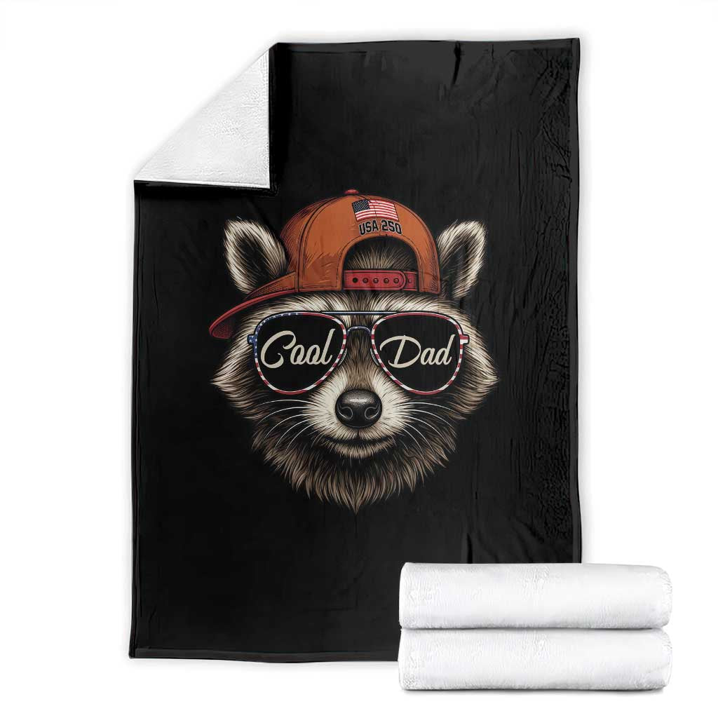 Cool Dad Throw Blanket Raccoon Daddy Father's Day Gift TS14 Black Print Your Wear
