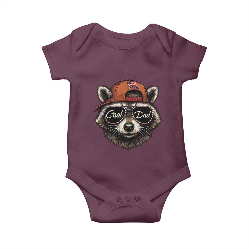 Cool Dad Baby Onesie Raccoon Daddy Father's Day Gift TS14 Maroon Print Your Wear