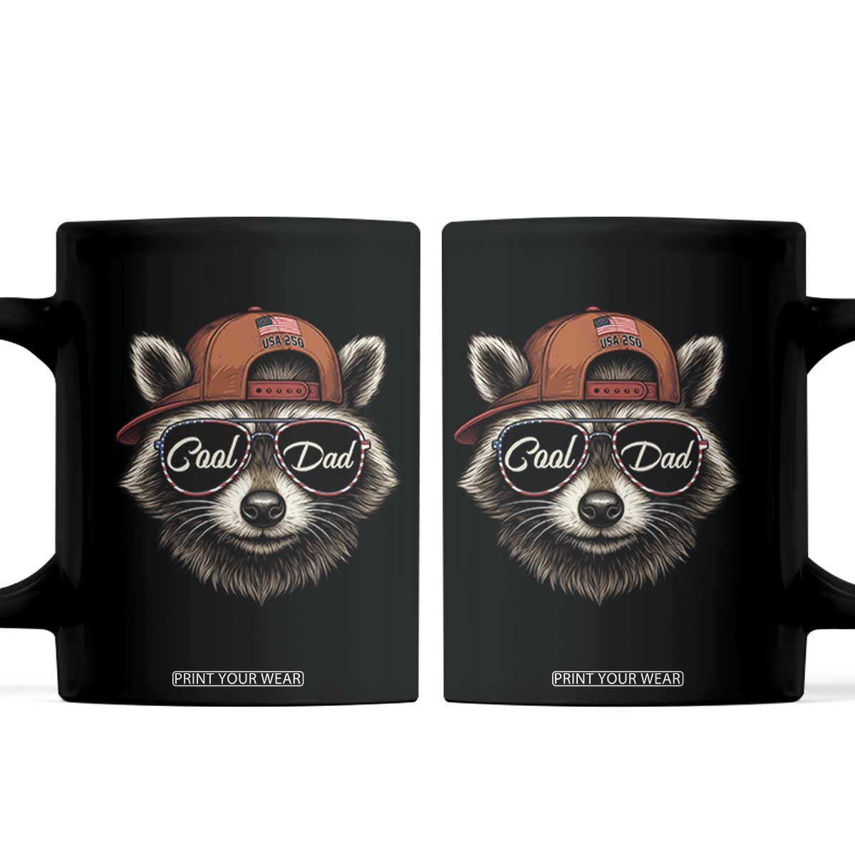 Cool Dad Coffee Mug Raccoon Daddy Father's Day Gift TS14 Black Print Your Wear