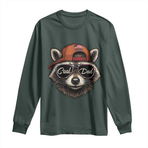 Cool Dad Long Sleeve Shirt Raccoon Daddy Father's Day Gift TS14 Dark Forest Green Print Your Wear