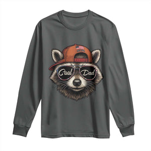 Cool Dad Long Sleeve Shirt Raccoon Daddy Father's Day Gift TS14 Dark Heather Print Your Wear