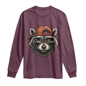 Cool Dad Long Sleeve Shirt Raccoon Daddy Father's Day Gift TS14 Maroon Print Your Wear