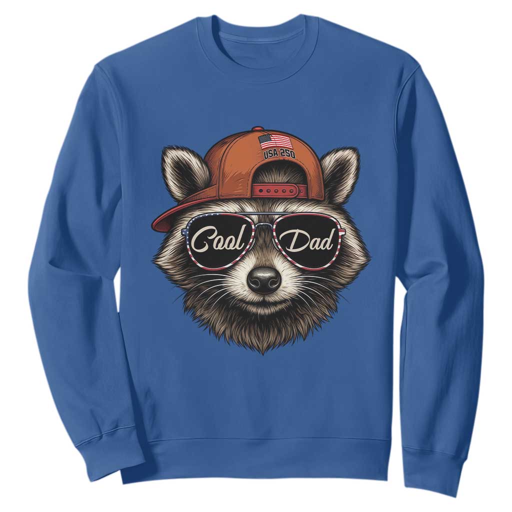 Cool Dad Sweatshirt Raccoon Daddy Father's Day Gift TS14 Royal Blue Print Your Wear