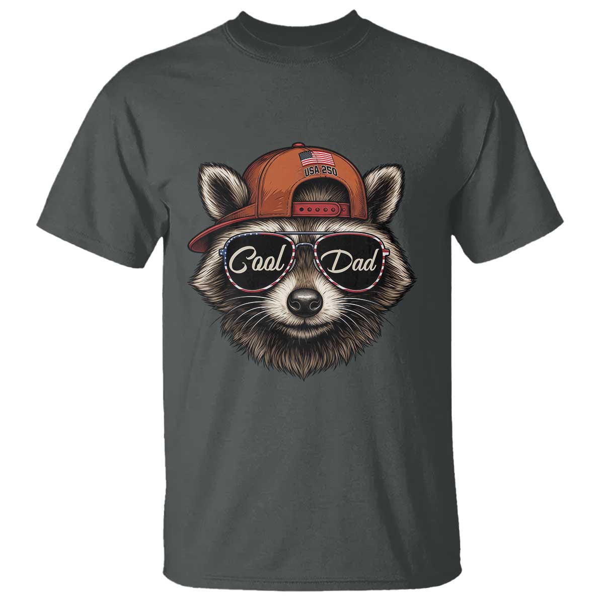 Cool Dad T Shirt Raccoon Daddy Father's Day Gift TS14 Dark Heather Print Your Wear