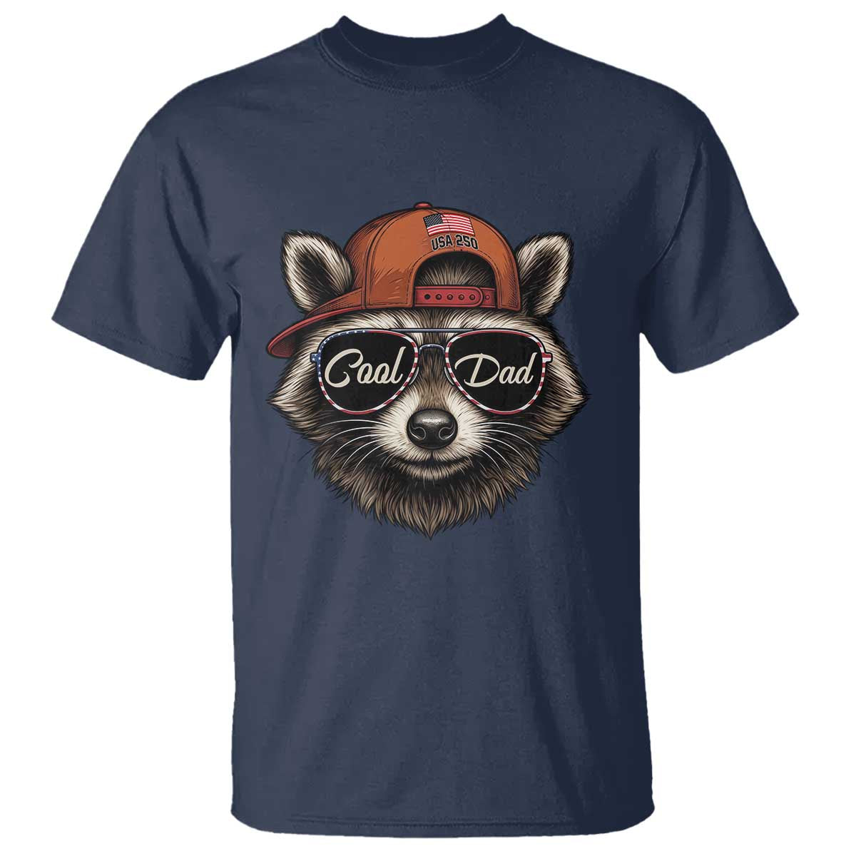 Cool Dad T Shirt Raccoon Daddy Father's Day Gift TS14 Navy Print Your Wear