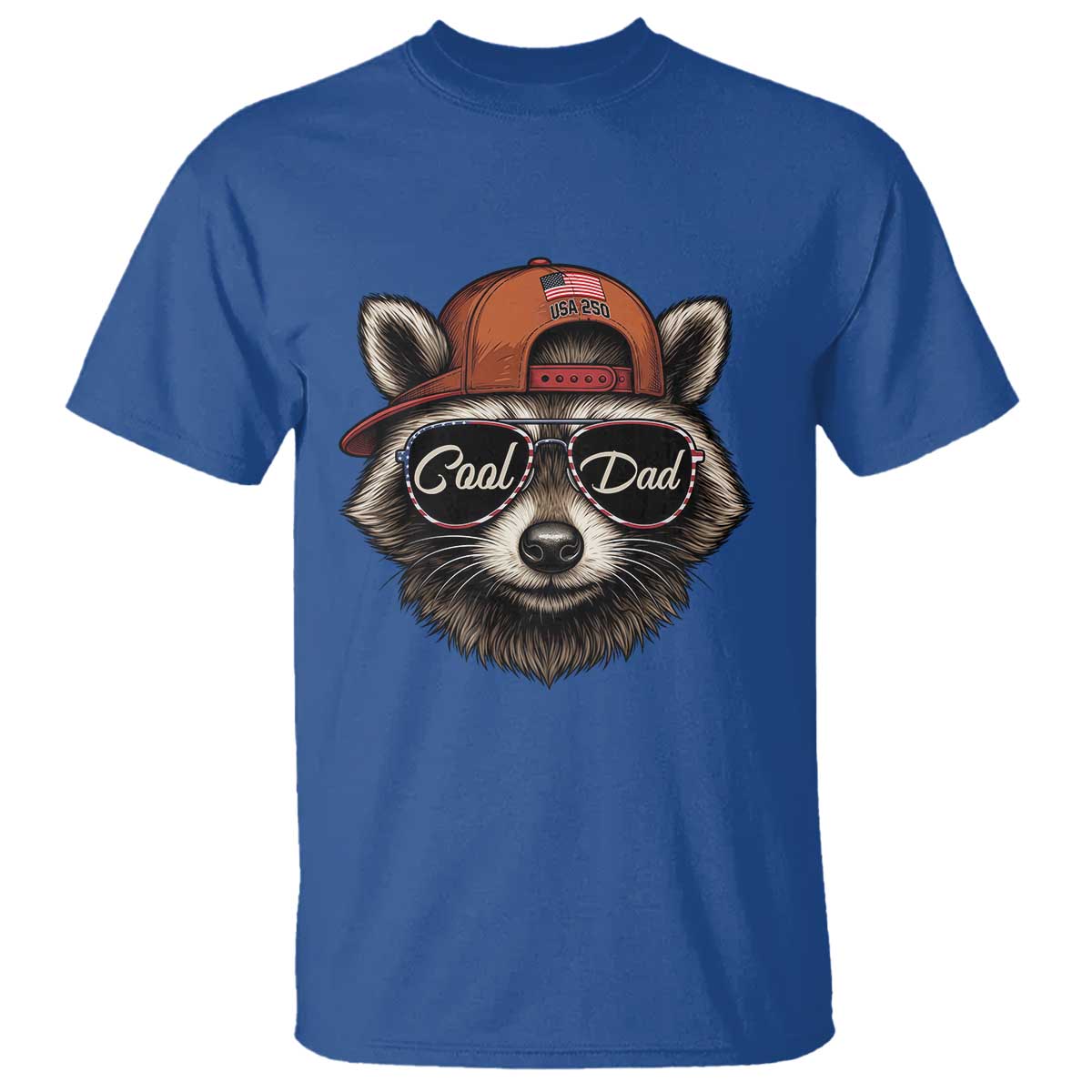 Cool Dad T Shirt Raccoon Daddy Father's Day Gift TS14 Royal Blue Print Your Wear