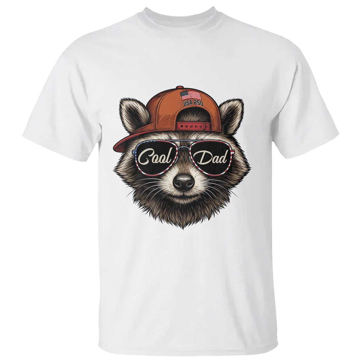 Cool Dad T Shirt Raccoon Daddy Father's Day Gift TS14 White Print Your Wear