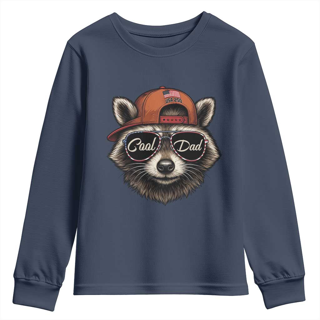 Cool Dad Youth Sweatshirt Raccoon Daddy Father's Day Gift TS14 Navy Print Your Wear