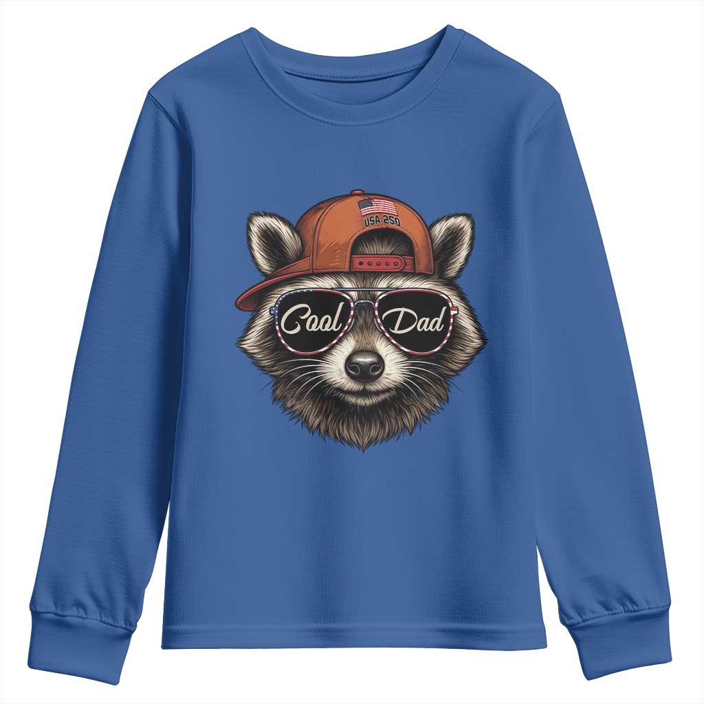 Cool Dad Youth Sweatshirt Raccoon Daddy Father's Day Gift TS14 Royal Blue Print Your Wear