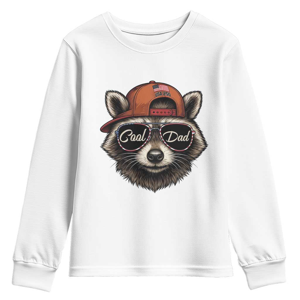 Cool Dad Youth Sweatshirt Raccoon Daddy Father's Day Gift TS14 White Print Your Wear