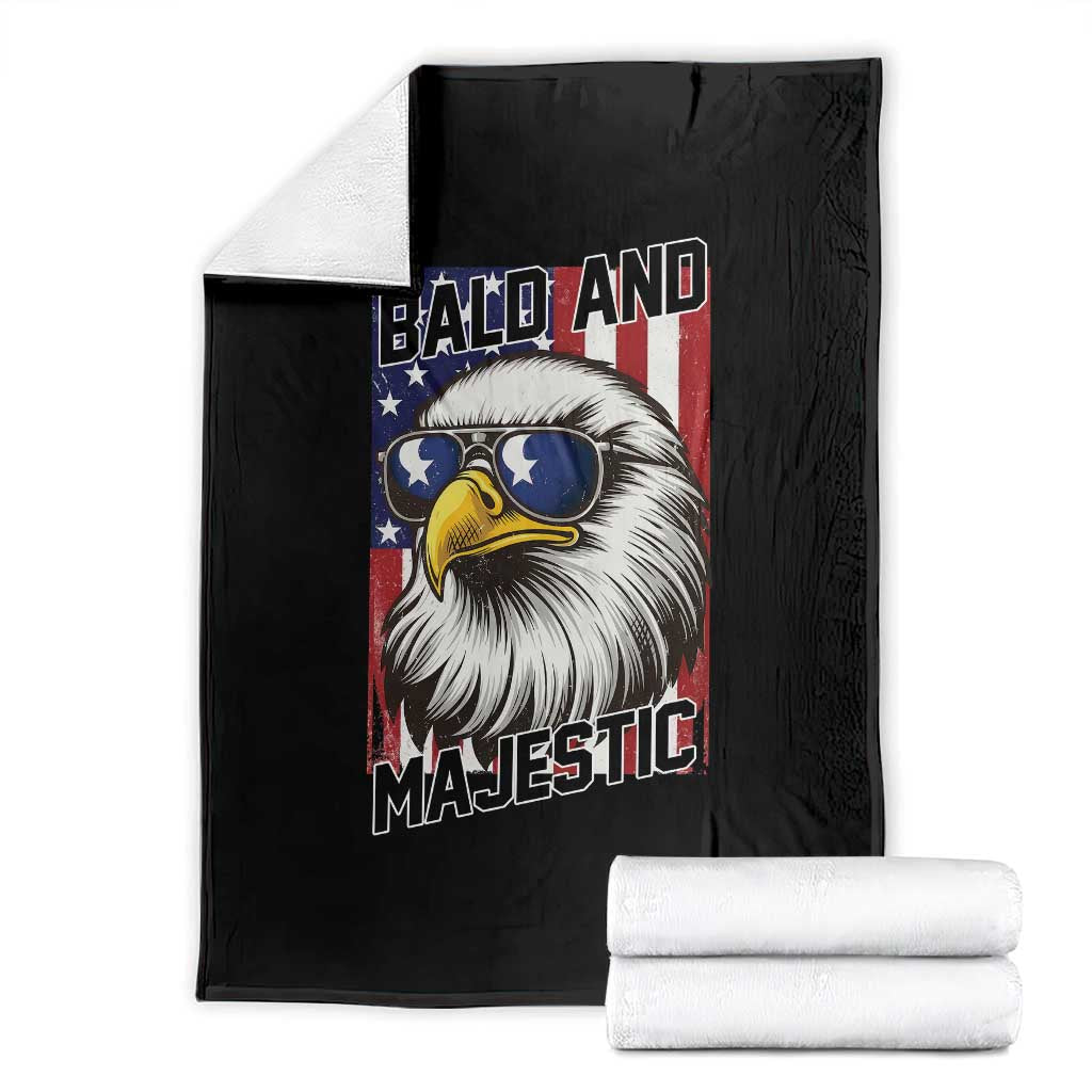 Bald and Majestic Throw Blanket Patriotic Bald Eagle 4th Of July TS14 Black Print Your Wear