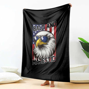Bald and Majestic Throw Blanket Patriotic Bald Eagle 4th Of July TS14 Print Your Wear