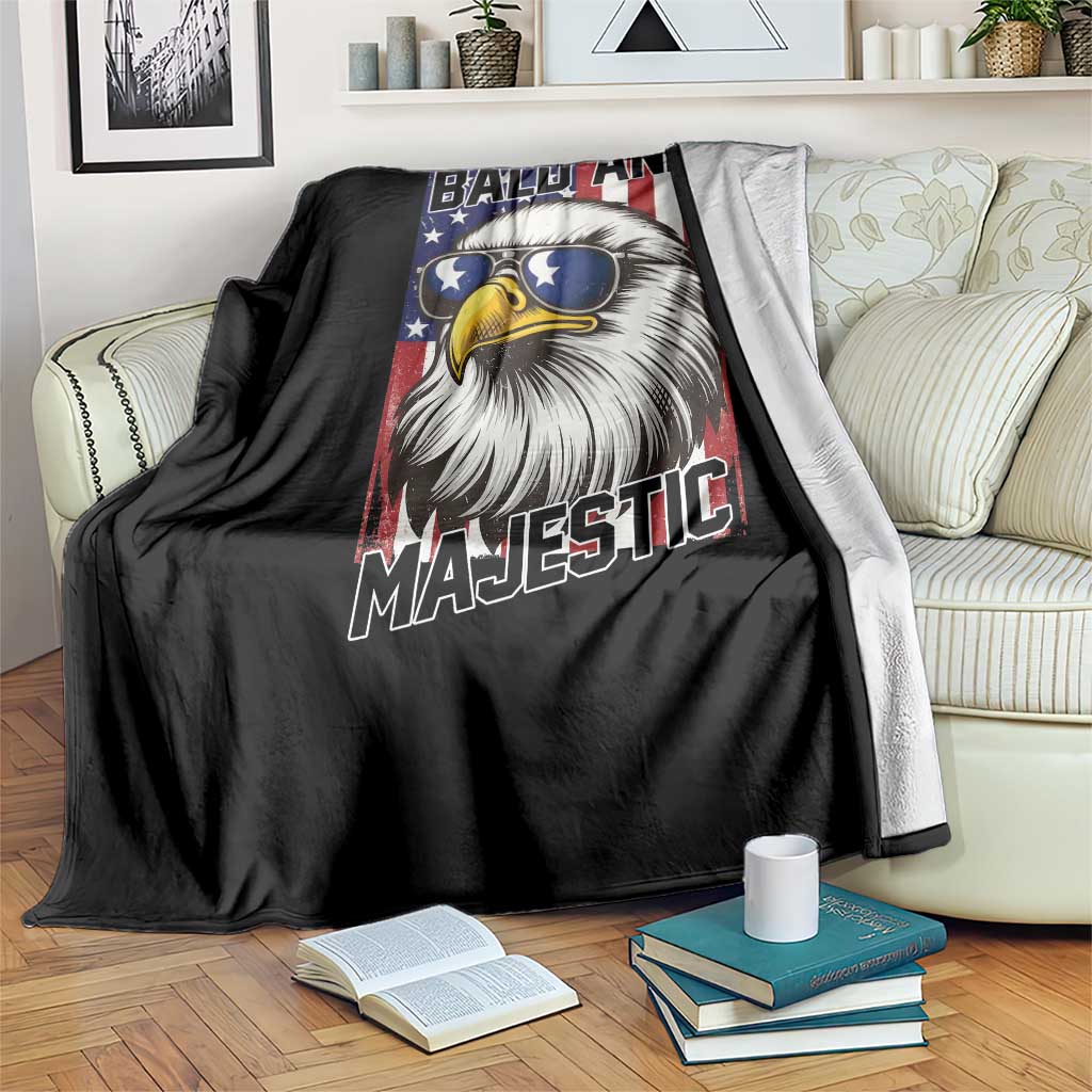 Bald and Majestic Throw Blanket Patriotic Bald Eagle 4th Of July TS14 Print Your Wear