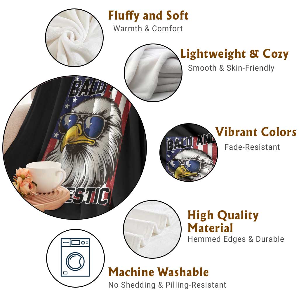 Bald and Majestic Throw Blanket Patriotic Bald Eagle 4th Of July TS14 Print Your Wear