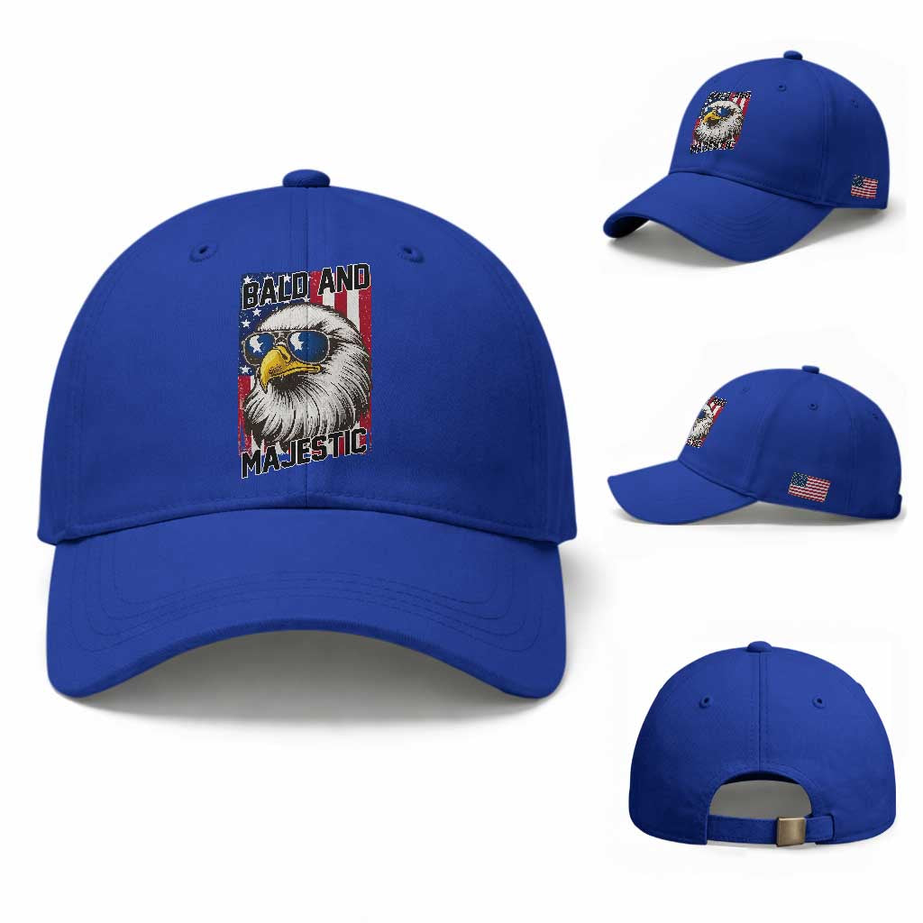 Bald and Majestic Baseball Cap Patriotic Bald Eagle 4th Of July TS14 Baseball Cap Universal Fit Royal Blue Print Your Wear