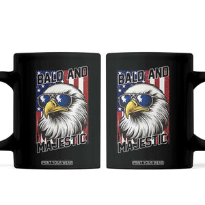 Bald and Majestic Coffee Mug Patriotic Bald Eagle 4th Of July TS14 Black Print Your Wear