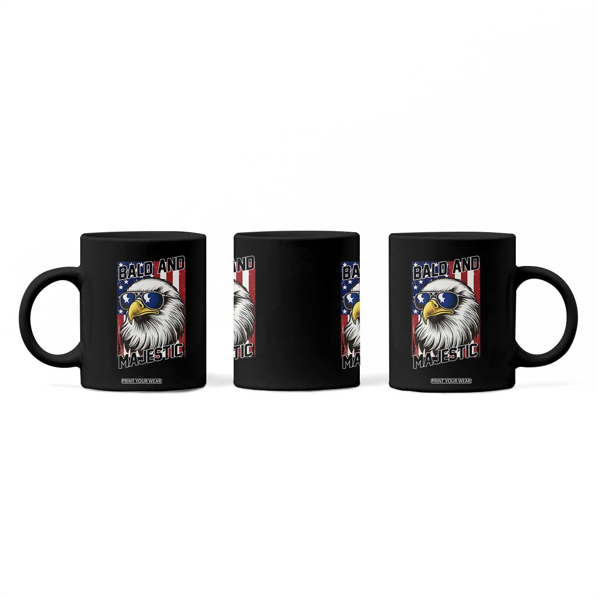 Bald and Majestic Coffee Mug Patriotic Bald Eagle 4th Of July TS14 Print Your Wear