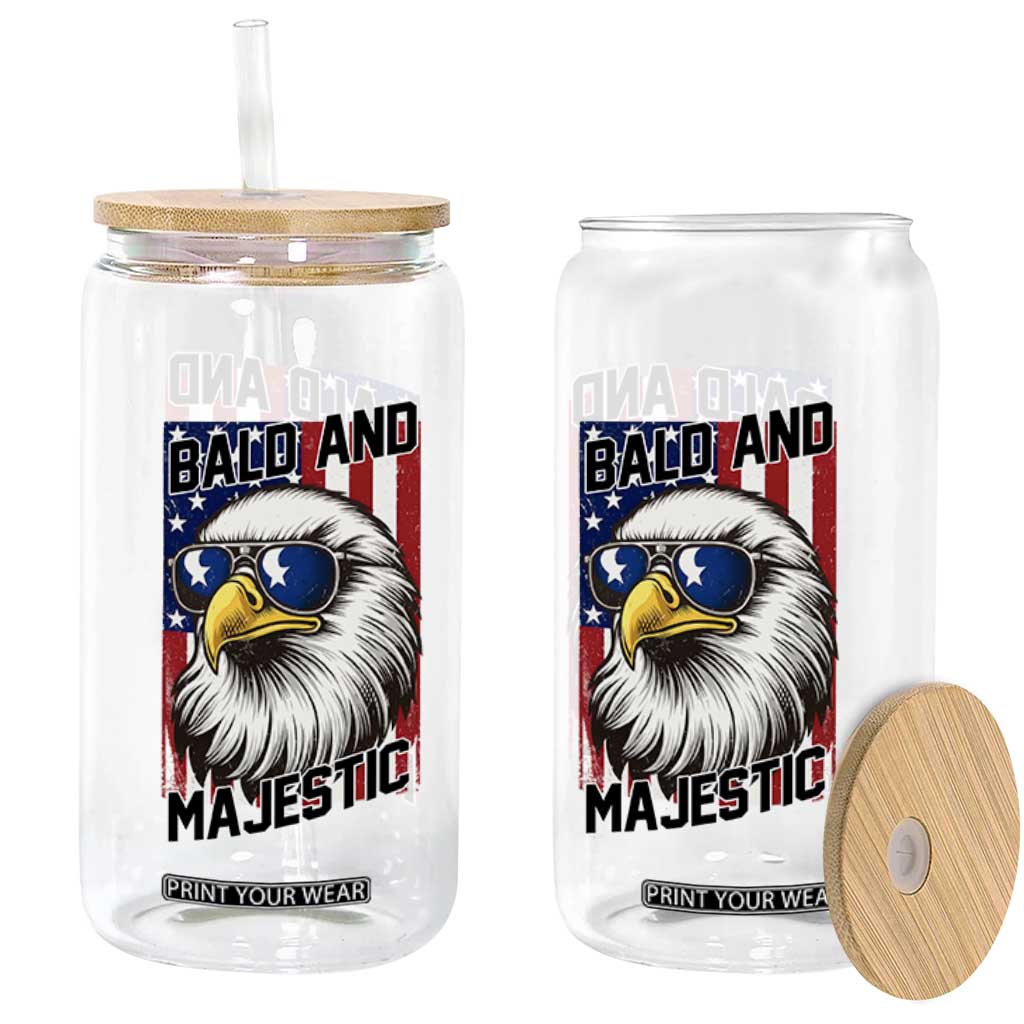 Bald and Majestic Glass Can Patriotic Bald Eagle 4th Of July TS14 Print Your Wear