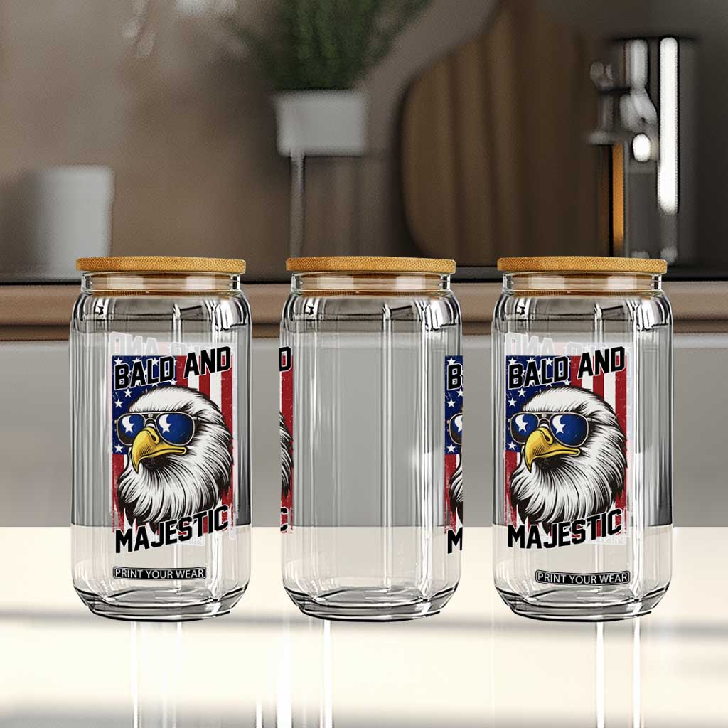 Bald and Majestic Glass Can Patriotic Bald Eagle 4th Of July TS14 Print Your Wear