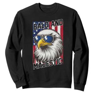 Bald and Majestic Sweatshirt Patriotic Bald Eagle 4th Of July TS14 Black Print Your Wear
