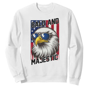 Bald and Majestic Sweatshirt Patriotic Bald Eagle 4th Of July TS14 White Print Your Wear