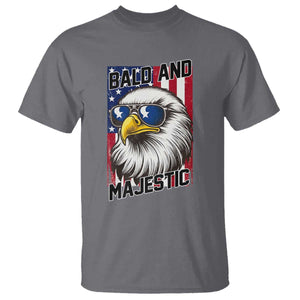 Bald and Majestic T Shirt Patriotic Bald Eagle 4th Of July TS14 Charcoal Print Your Wear