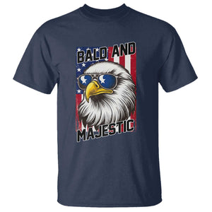 Bald and Majestic T Shirt Patriotic Bald Eagle 4th Of July TS14 Navy Print Your Wear