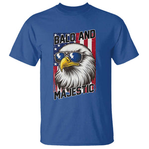 Bald and Majestic T Shirt Patriotic Bald Eagle 4th Of July TS14 Royal Blue Print Your Wear