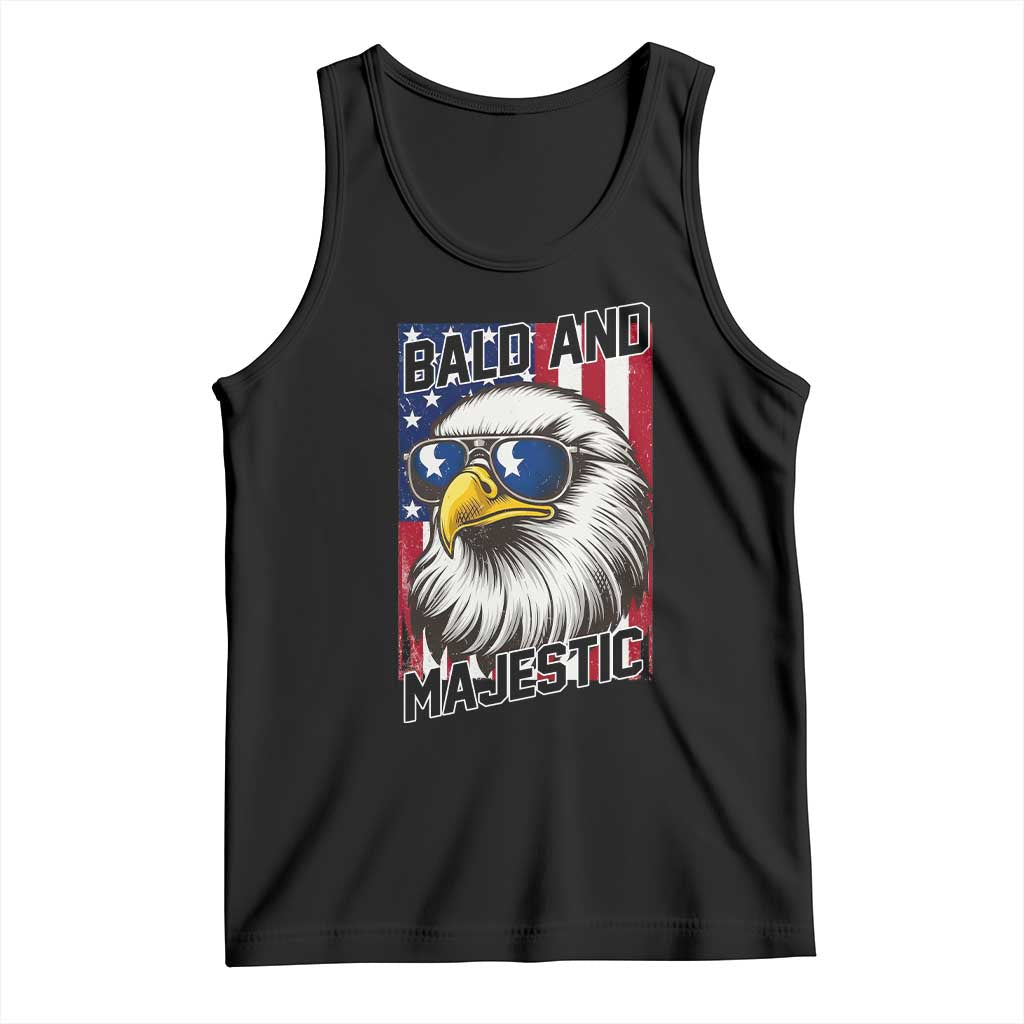Bald and Majestic Tank Top Patriotic Bald Eagle 4th Of July TS14 Black Print Your Wear