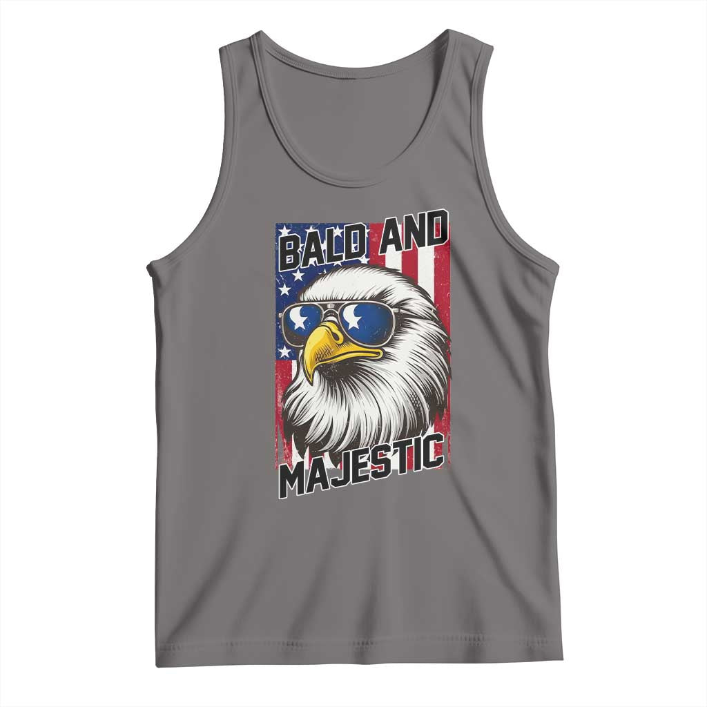 Bald and Majestic Tank Top Patriotic Bald Eagle 4th Of July TS14 Deep Heather Print Your Wear