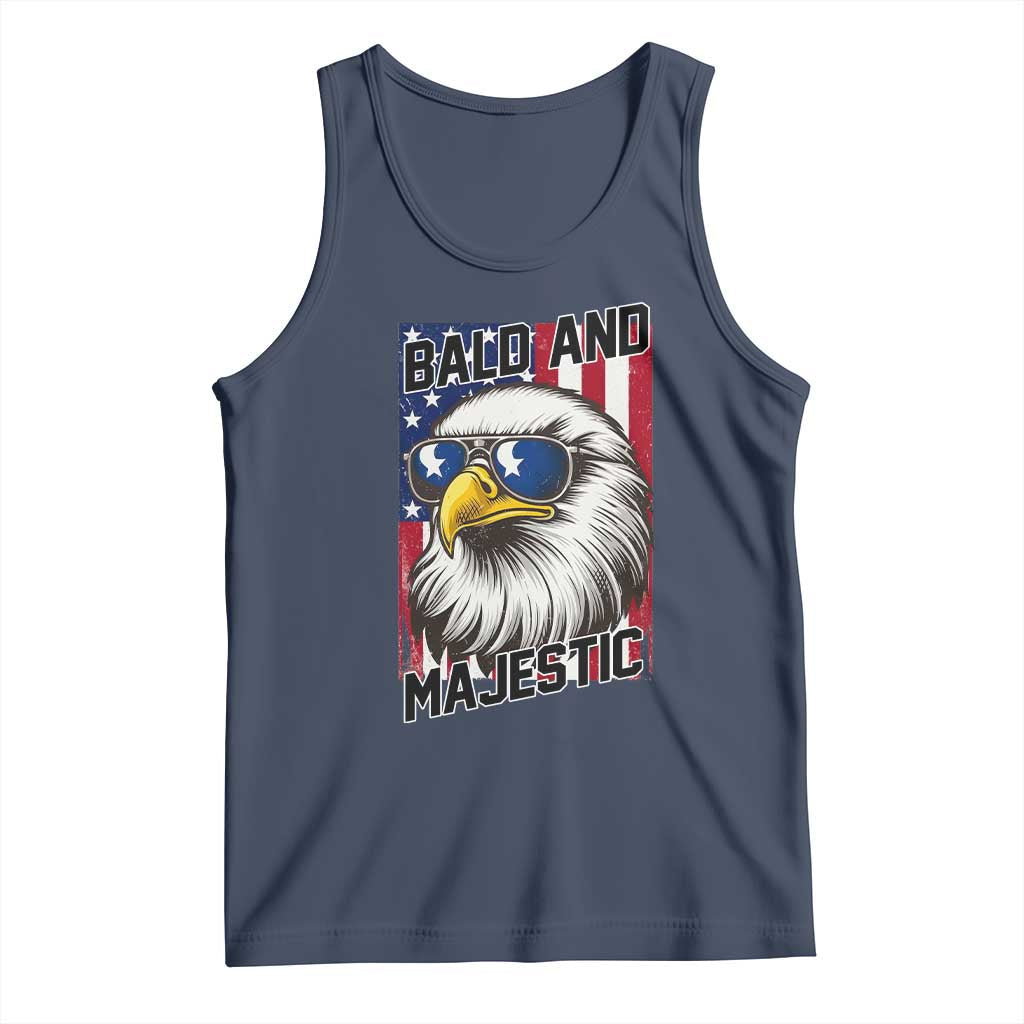 Bald and Majestic Tank Top Patriotic Bald Eagle 4th Of July TS14 Navy Print Your Wear