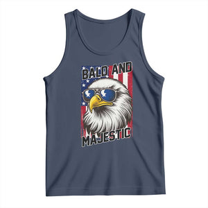Bald and Majestic Tank Top Patriotic Bald Eagle 4th Of July TS14 Navy Print Your Wear