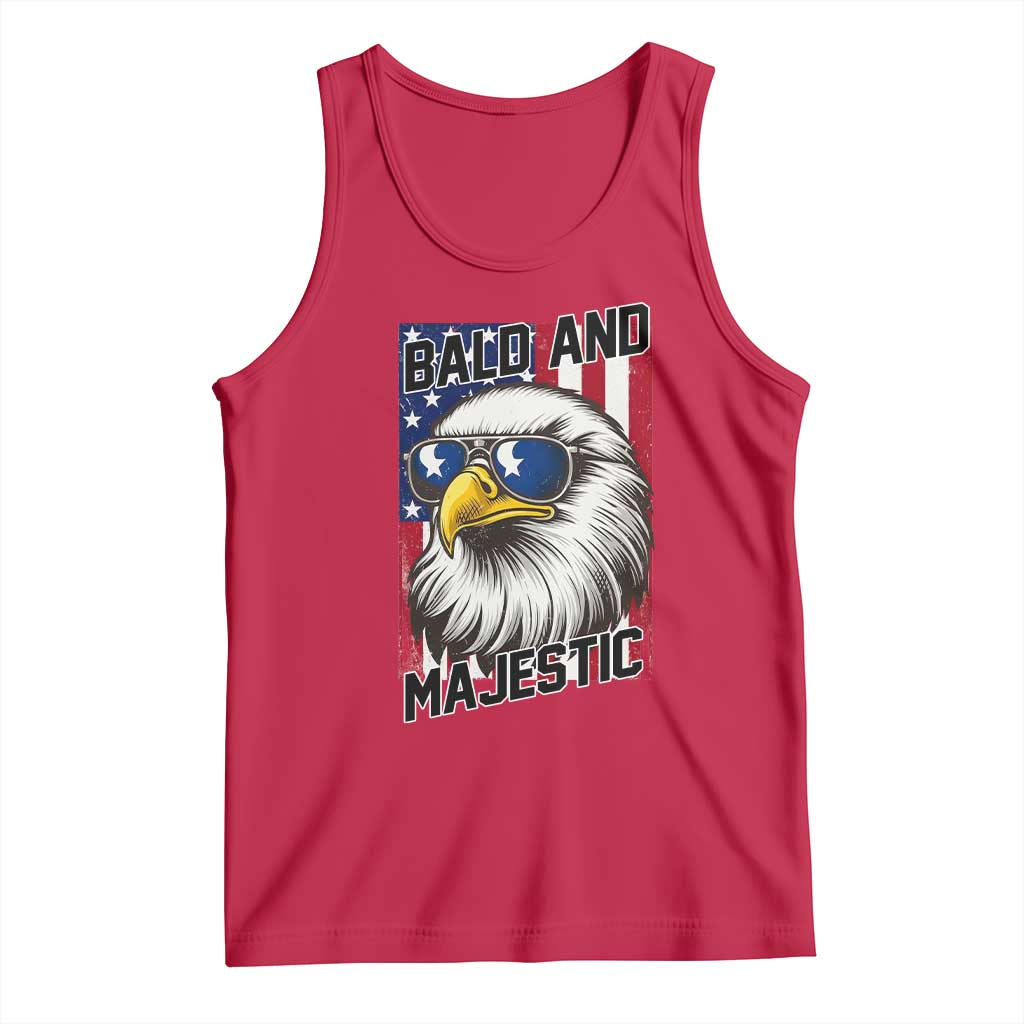 Bald and Majestic Tank Top Patriotic Bald Eagle 4th Of July TS14 Red Print Your Wear
