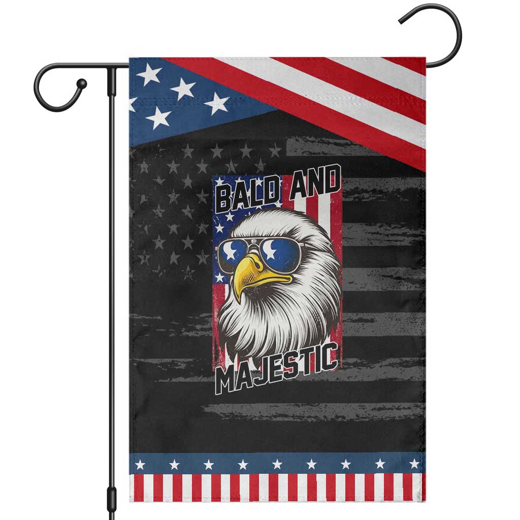 Bald and Majestic Patriotic Garden Flag Bald Eagle 4th Of July TS14 Distressed Black Blue Print Your Wear