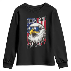 Bald and Majestic Youth Sweatshirt Patriotic Bald Eagle 4th Of July TS14 Black Print Your Wear