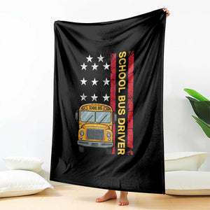 Patriotic School Bus Driver USA American Flag Throw Blanket TS14 Print Your Wear