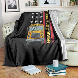 Patriotic School Bus Driver USA American Flag Throw Blanket TS14 Print Your Wear