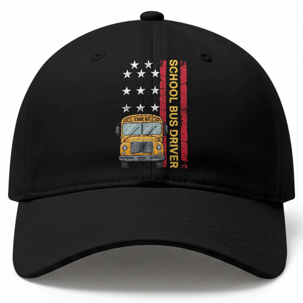 Patriotic School Bus Driver USA American Flag Baseball Cap TS14 Print Your Wear