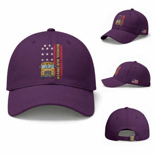 Patriotic School Bus Driver USA American Flag Baseball Cap TS14 Baseball Cap Universal Fit Purple Print Your Wear