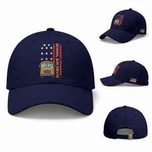 Patriotic School Bus Driver USA American Flag Baseball Cap TS14 Baseball Cap Universal Fit Dark Blue Print Your Wear