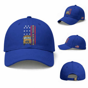 Patriotic School Bus Driver USA American Flag Baseball Cap TS14 Baseball Cap Universal Fit Royal Blue Print Your Wear