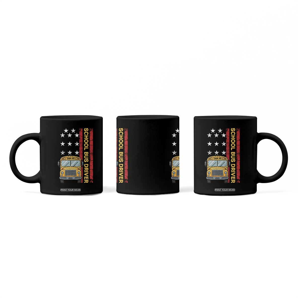 Patriotic School Bus Driver USA American Flag Coffee Mug TS14 Print Your Wear