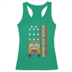 Patriotic School Bus Driver USA American Flag Racerback Tank Top TS14 Irish Green Print Your Wear