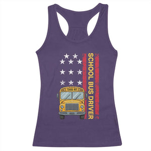 Patriotic School Bus Driver USA American Flag Racerback Tank Top TS14 Purple Print Your Wear
